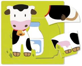 Giocattolo Puzzle 3 livelli Mucca Diset