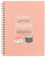 Cartoleria Quaderno grande Mr Wonderful wire-o. Questa giornata sushita allegria Mr Wonderful