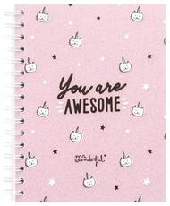 Cartoleria Quaderno Mr Wonderful. You are awesome Mr Wonderful