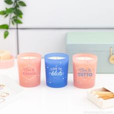 Idee regalo Set di 3 candele Mr Wonderful. Con te sorrisi, Con te felicità, Con te tutto Mr Wonderful