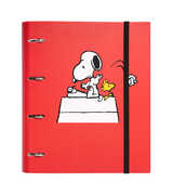 Cartoleria Cartelletta ad anelli Snoopy con elastico - 4 anelli Grupo Erik