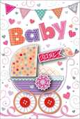 Cartoleria Biglietto baby Girl Stitched occasioni speciali Panini