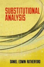 Libro in inglese Substitutional Analysis Daniel Rutherford