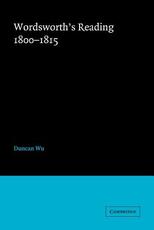 Libro in inglese Wordsworth's Reading 1800-1815 Duncan Wu