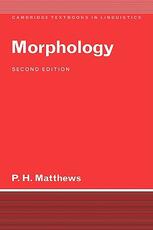 Libro in inglese Morphology Peter H. Matthews
