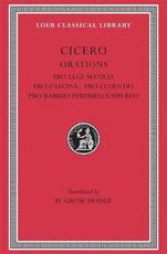 Libro in inglese Pro Lege Manilia. Pro Caecina. Pro Cluentio. Pro Rabirio Perduellionis Reo Cicero