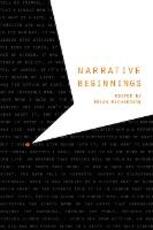 Libro in inglese Narrative Beginnings: Theories and Practices