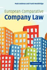 Libro in inglese European Comparative Company Law Mads Andenas Frank Wooldridge