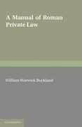 Libro in inglese A Manual of Roman Private Law W. W. Buckland
