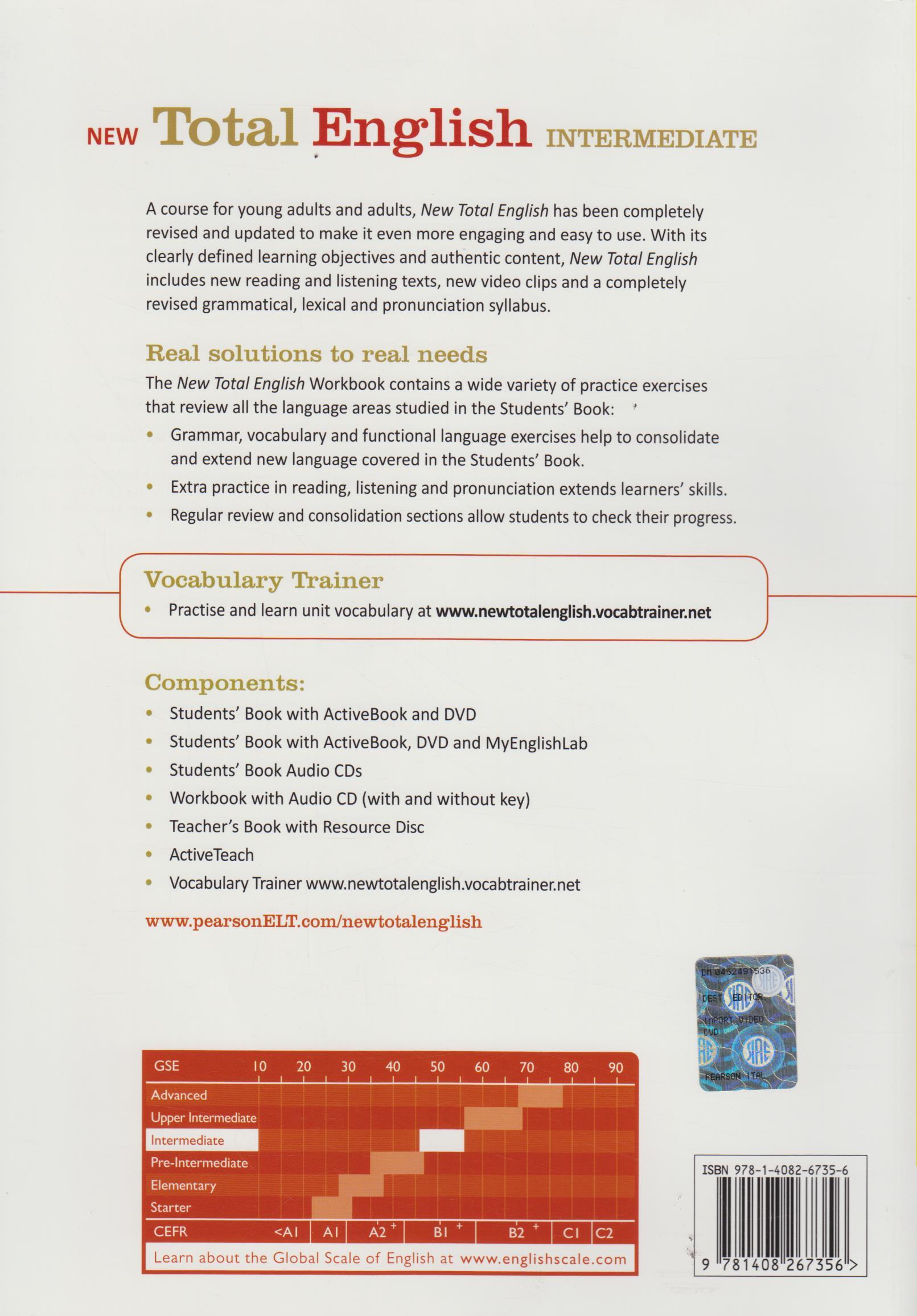 New Total English Intermediate Workbook with Key and Audio CD Pack ...