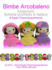 Bimbe arcobaleno amigurumi. Schema uncinetto in italiano