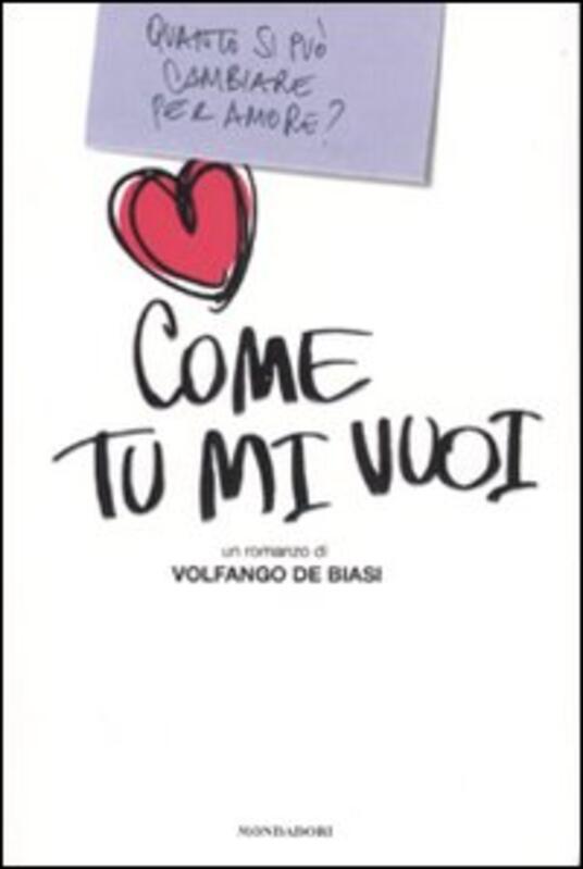 Come tu mi vuoi Volfango De Biasi Libro Mondadori IBS