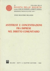 Copertina  Antitrust e concentrazioni fra imprese nel diritto comunitario