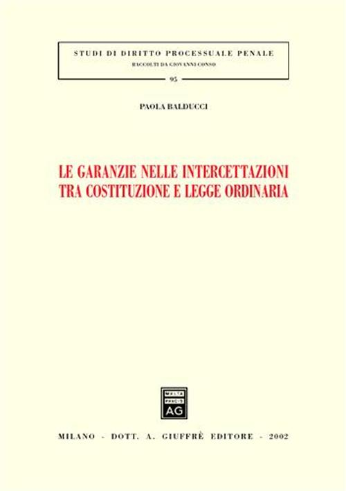 Le garanzie nelle intercettazioni tra costituzione e legge ordinaria Scarica PDF EPUB
