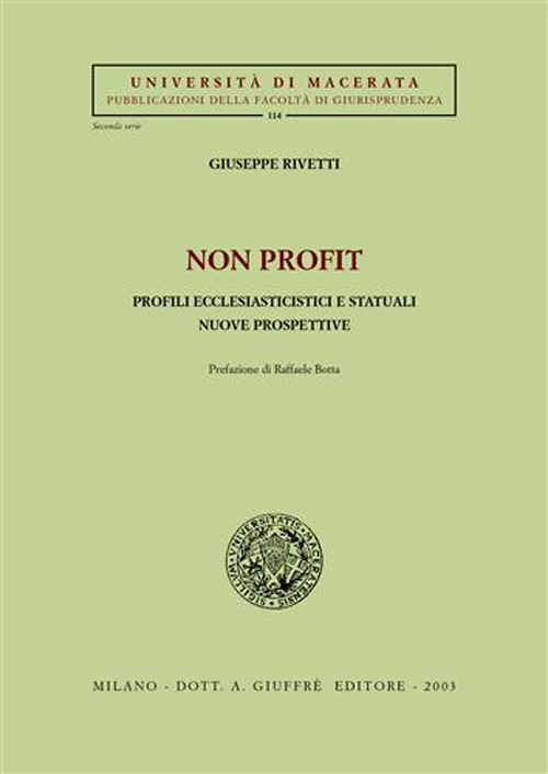 Non profit. Profili ecclesiasticistici e statuali. Nuove prospettive Scarica PDF EPUB
