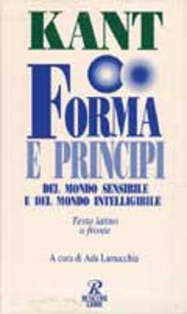 Copertina  La forma e i principi del mondo sensibile e del mondo intelligibile