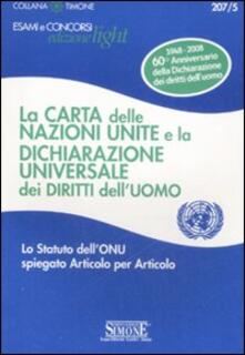 La Carta Delle Nazioni Unite E La Dichiarazione Universale