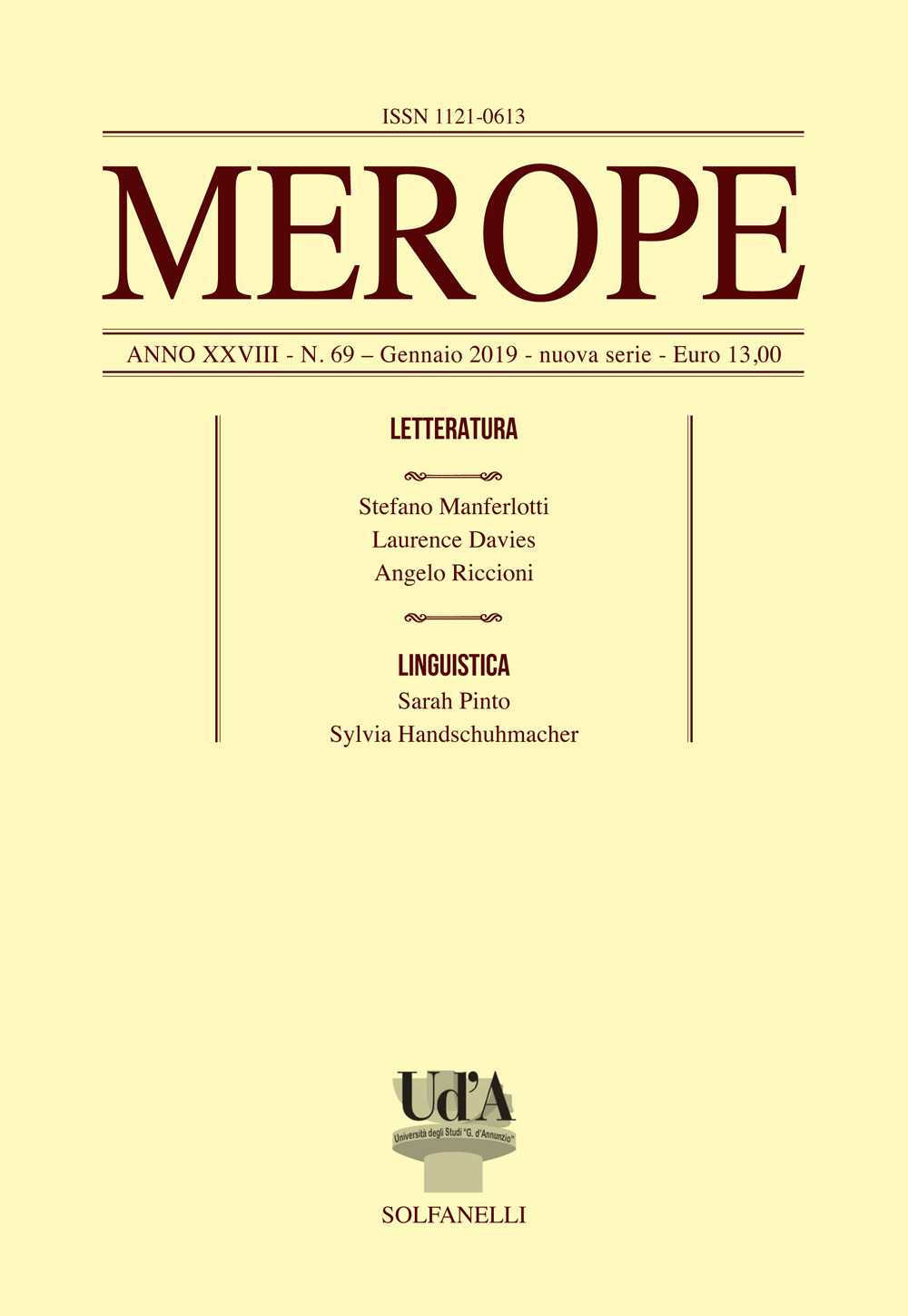 Image of Merope. Vol. 69: Letteratura-linguistica.