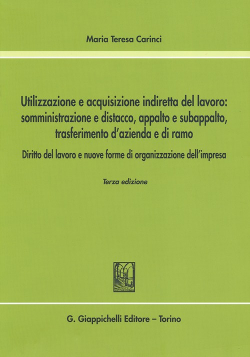 Utilizzazione e acquisizione indiretta del lavoro. Somministrazione e distacco, appalto e subappalto, trasferimento d'azienda e di ramo