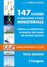 Libro 147 schede di simulazione d'esame ministeriale. Verifica la percentuale di riuscita dell'esame per patente nautica. Esame ministeriale a quiz