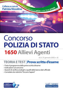 Concorso 1650 allievi agenti Polizia di Stato. Teoria e test. Prova scritta desame. Con software di simulazione.pdf