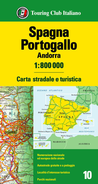 Spagna Portogallo Andorra 1 800 000 Carta Stradale E Turistica Libro Touring Carte D Europa 1 800 000 Ibs
