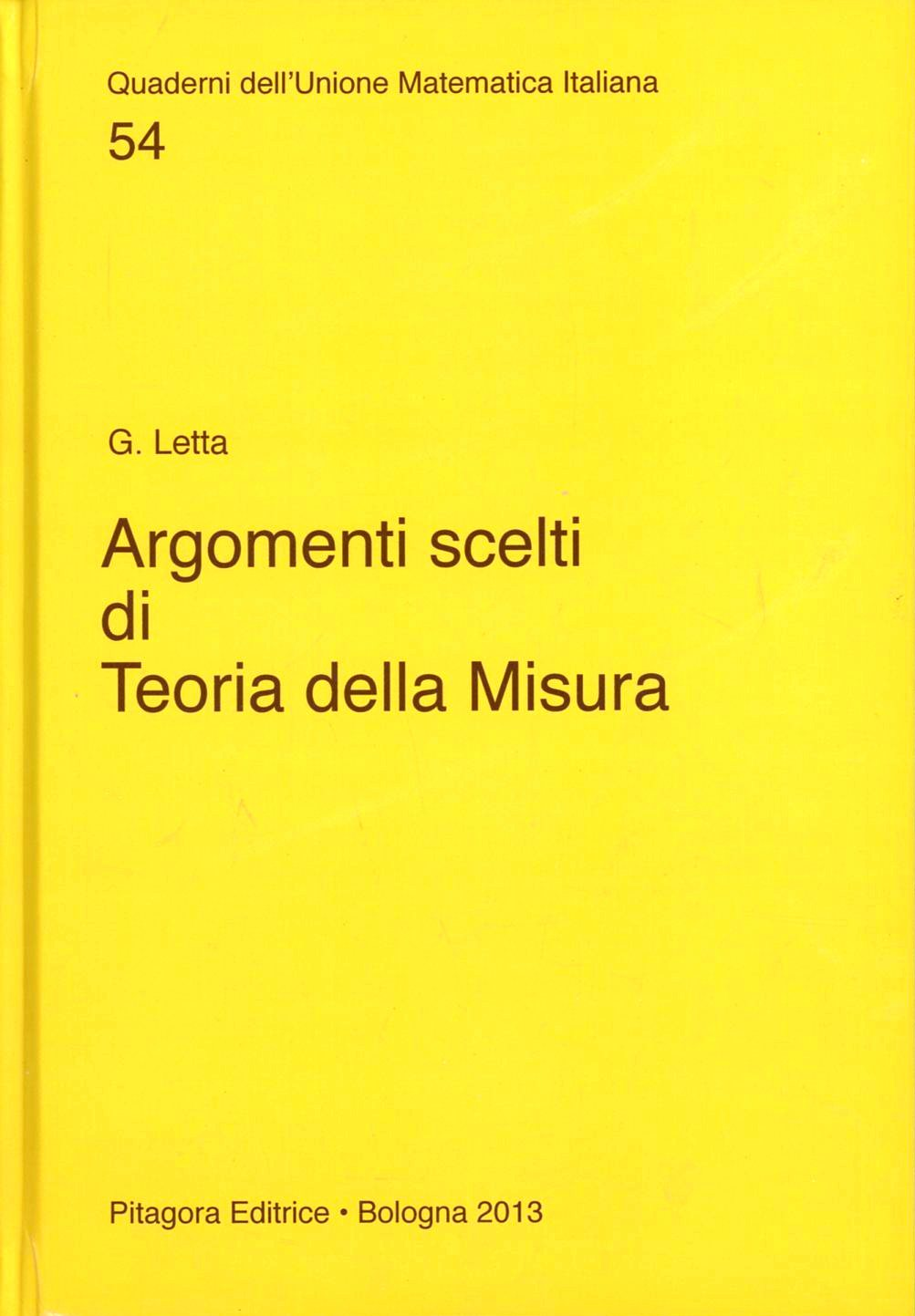 Argomenti scelti di teoria della misura