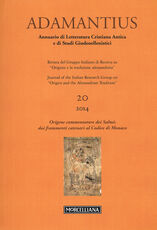 Libro Adamantius. Notiziario del Gruppo italiano di ricerca su «Origene e la tradizione alessandrina». Vol. 20: Origene commentatore dei Salmi: dai frammenti catenari al Codice di Monaco.