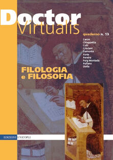 Equilibrifestival.it Doctor Virtualis. Vol. 13: Filologia e filosofia. Image