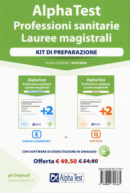 Alpha Test Professioni Sanitarie Lauree Magistrali Kit Esercizi Commentati 3000 Quiz Nuova Ediz Con Software Di Simulazione Silvia liaferri Renato Sironi Libro Alpha Test Testuniversitari Ibs