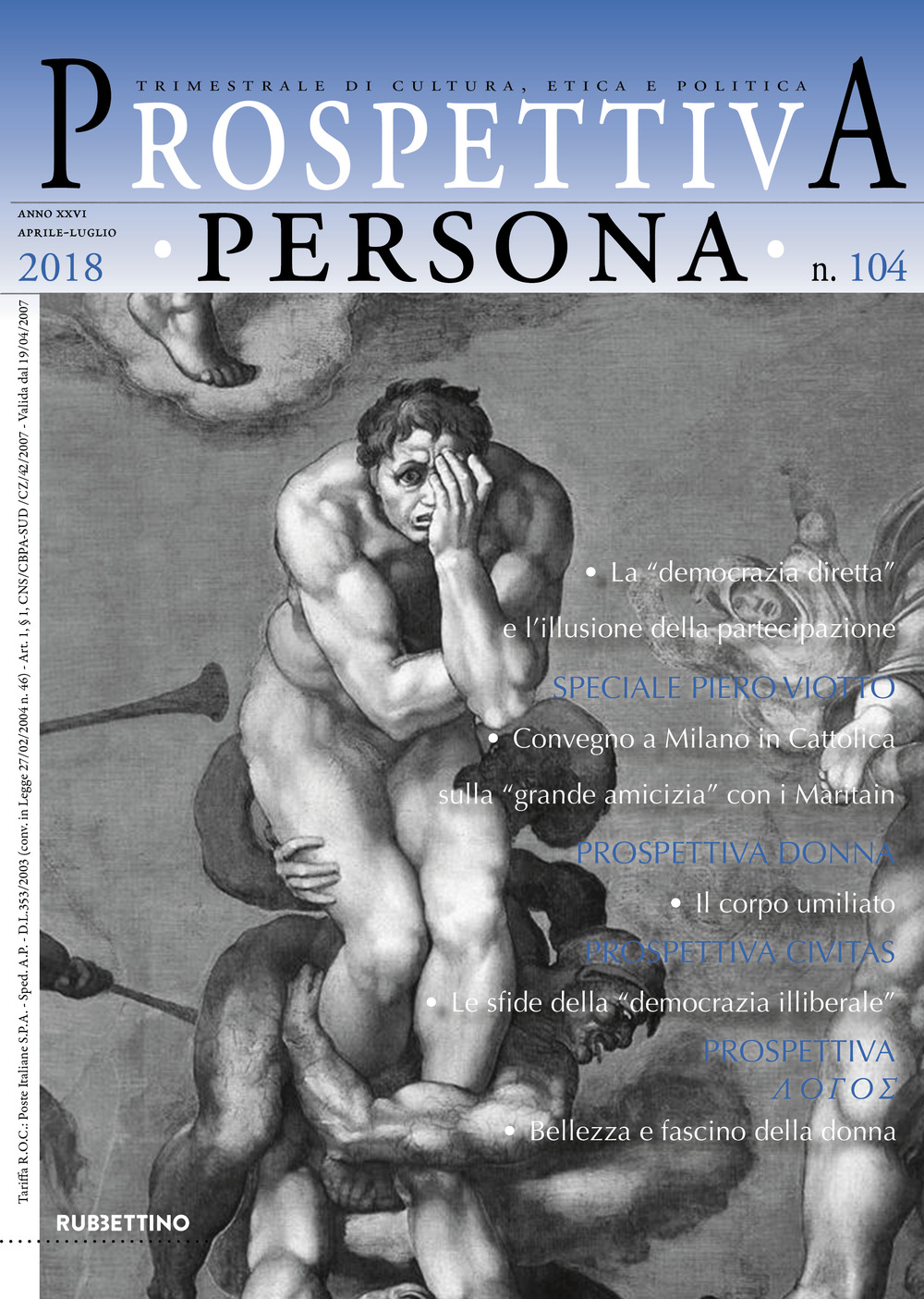 Image of Prospettiva persona. Trimestrale di cultura, etica e politica (2018). Vol. 104: Aprile-luglio.