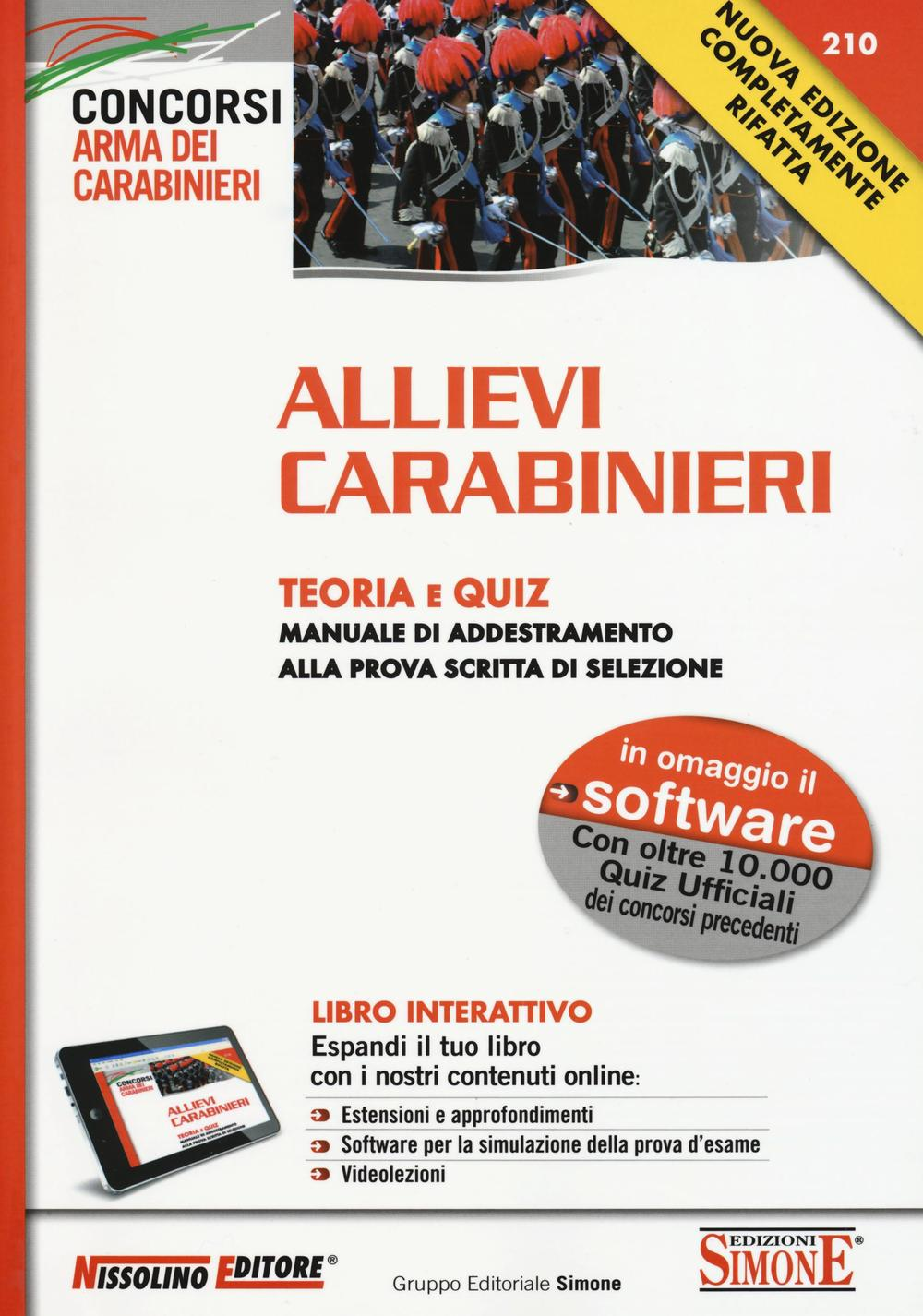Image of Allievi carabinieri. Teoria e quiz. Manuale di addestramento alla prova scritta di selezione. Con software