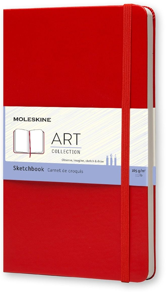 Image of Album per schizzi Art Sketchbook Moleskine large copertina rigida rosso. Scarlet Red