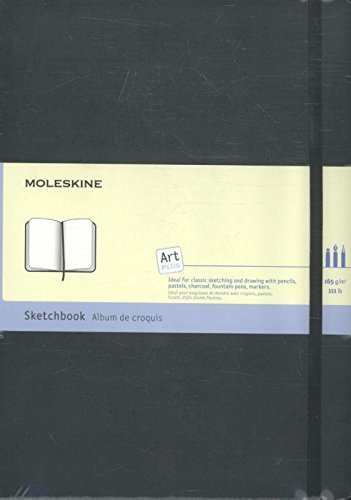 Image of Album per schizzi Art Sketchbook Moleskine A4 copertina rigida nero. Black