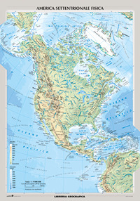 Image of Nord America fisica e politica. Carta murale