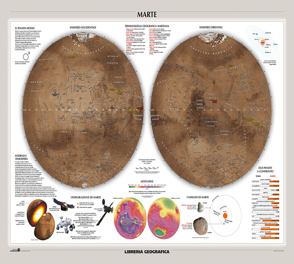 Image of Marte. Luna. Carta murale astronomica