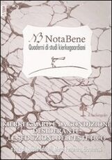 Libro Notabene. Quaderno di studi kierkegaardiani. Vol. 7: Kierkegaard e la condizione desiderante. Le seduzioni dell'estetico.