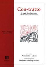Libro Con-tratto. Rivista di filosofia tomista e di filosofia contemporanea (1992). Vol. 1: Parte tomista: Nichilismo e gnosi. Parte contemporanea: Ermeneutiche leopardiane.