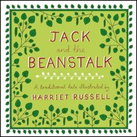 Image of Jack and the beanstalk. A traditional tale illustrated