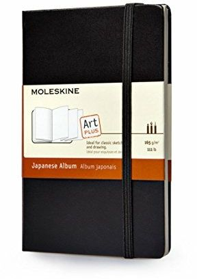 Image of Art Japanese Album Moleskine pocket copertina rigida nero. Black