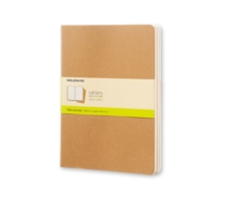 Image of Quaderno Cahier Journal Moleskine XL a pagine bianche beige. Kraft Brown. Set da 3