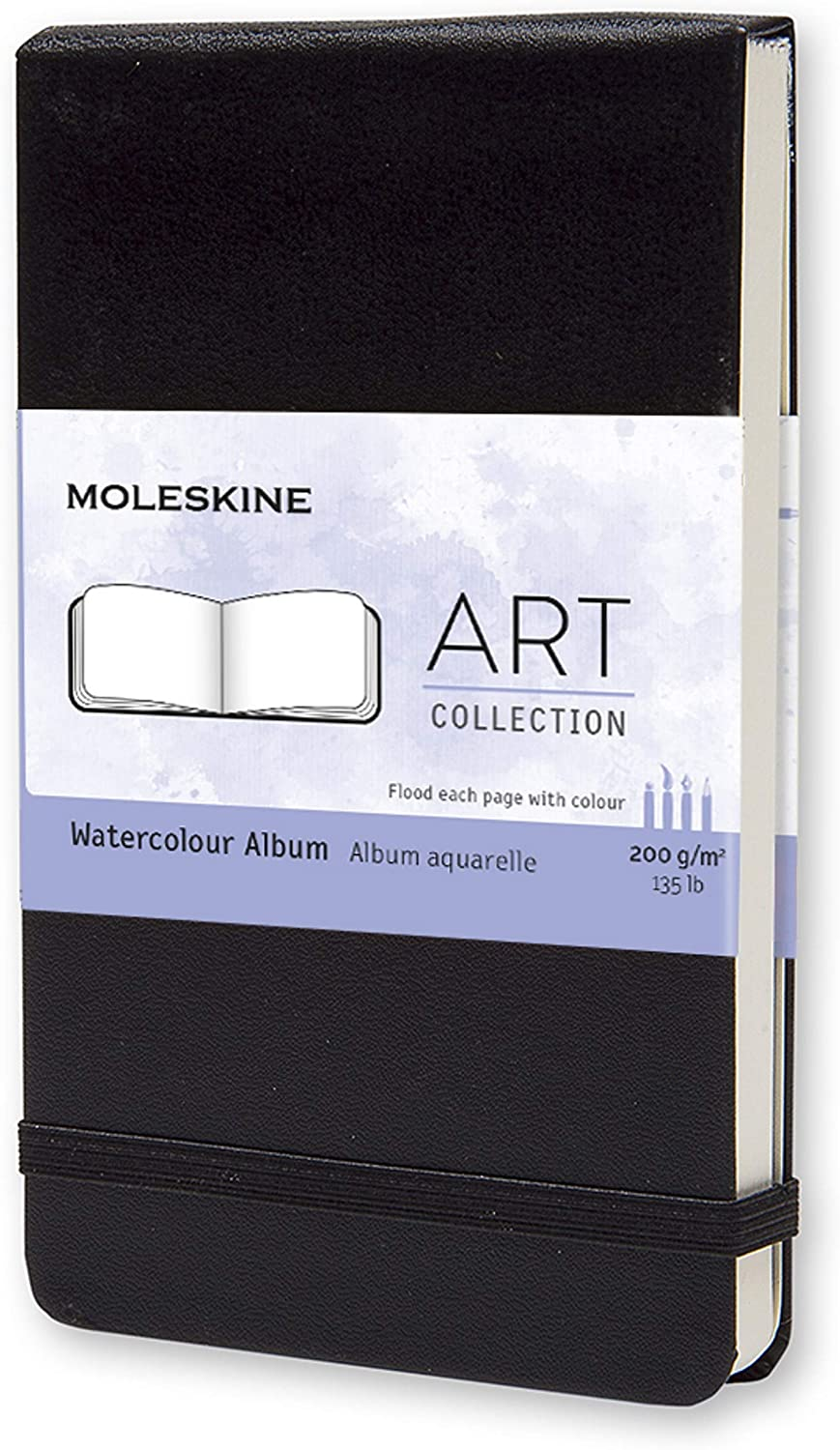 Image of Album per acquerelli Art Watercolor Album Moleskine pocket copertina rigida nero. Black