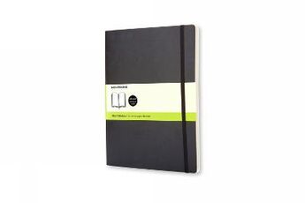 Cartoleria Taccuino Moleskine XL a pagine bianche copertina morbida nero. Black Moleskine