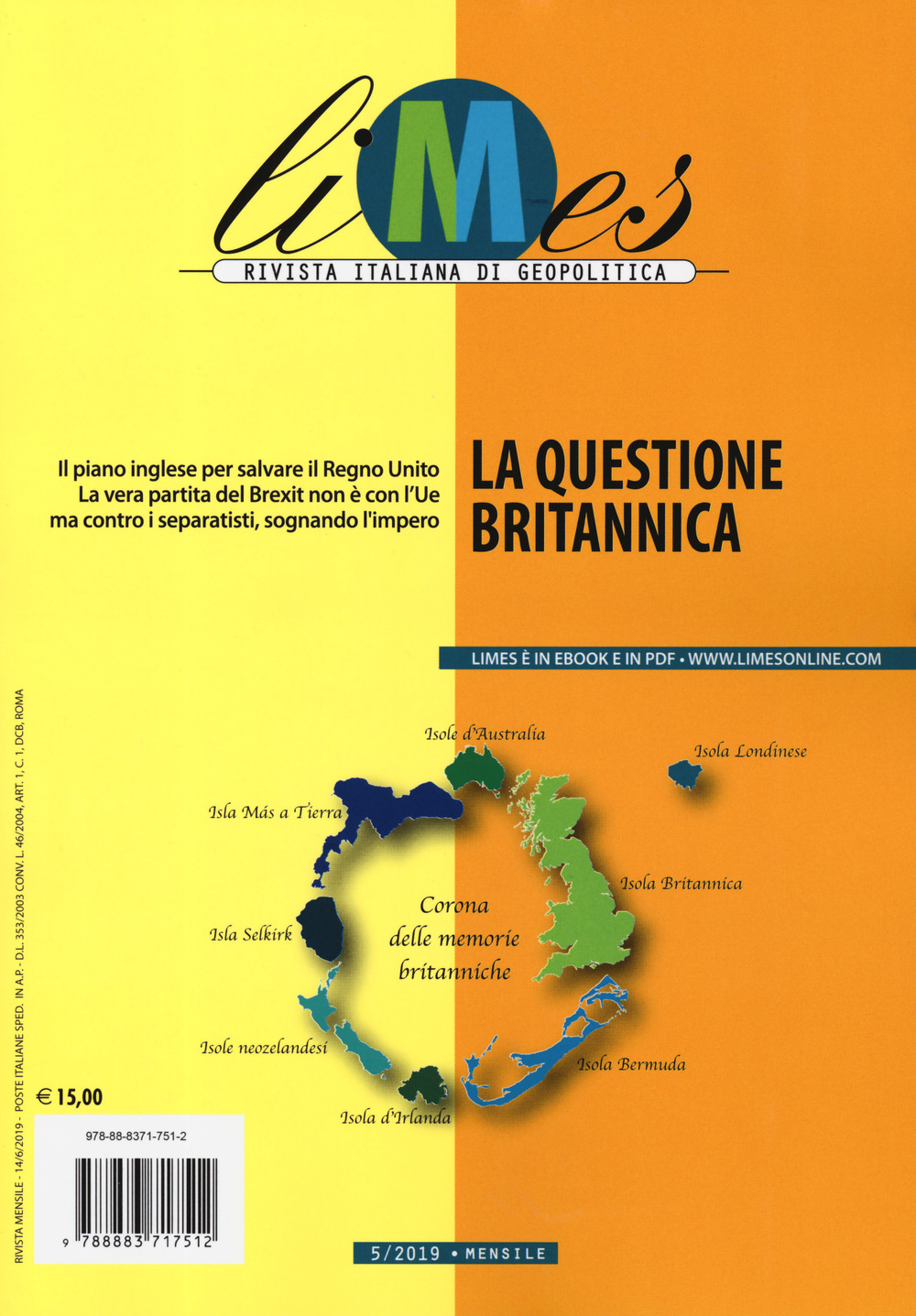 Image of Limes. Rivista italiana di geopolitica (2019). Vol. 5: questione britannica, La.