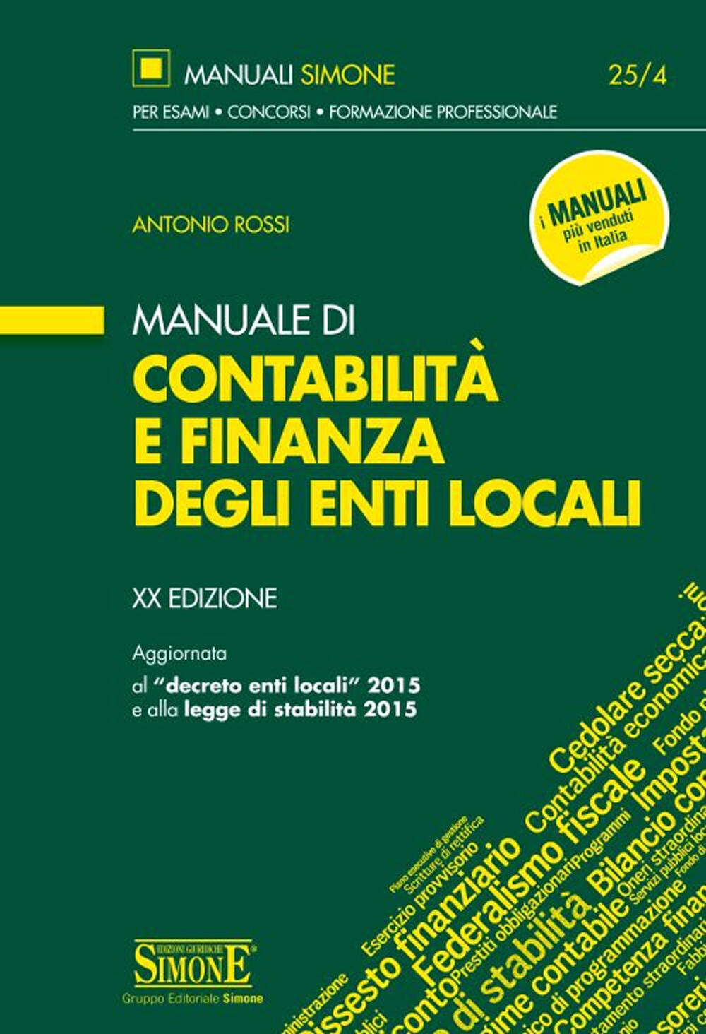 Manuale Di Contabilità E Finanza Degli Enti Locali - Antonio Rossi ...