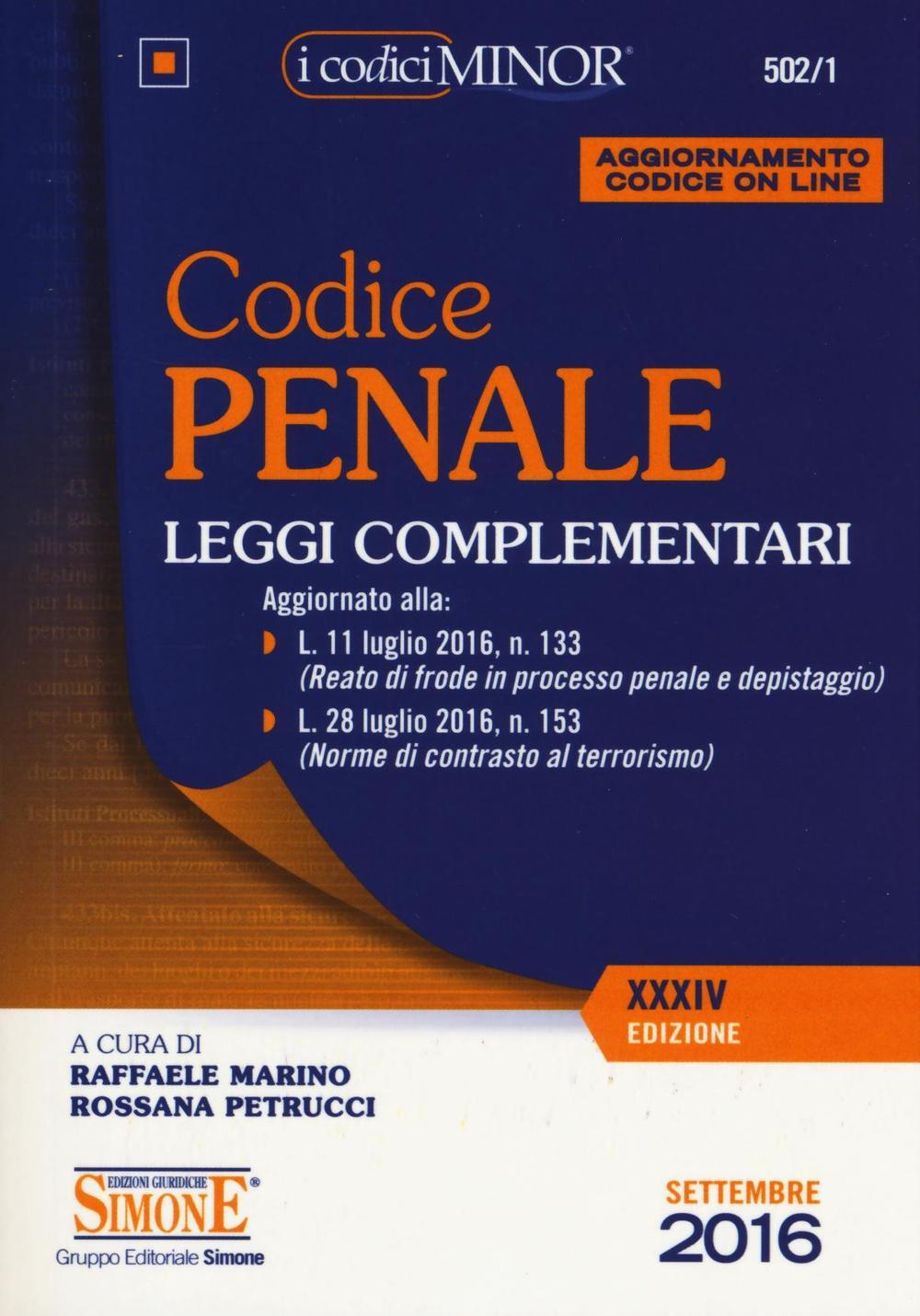 Codice Penale. Leggi Complementari. Ediz. Minor. Con Aggiornamento ...