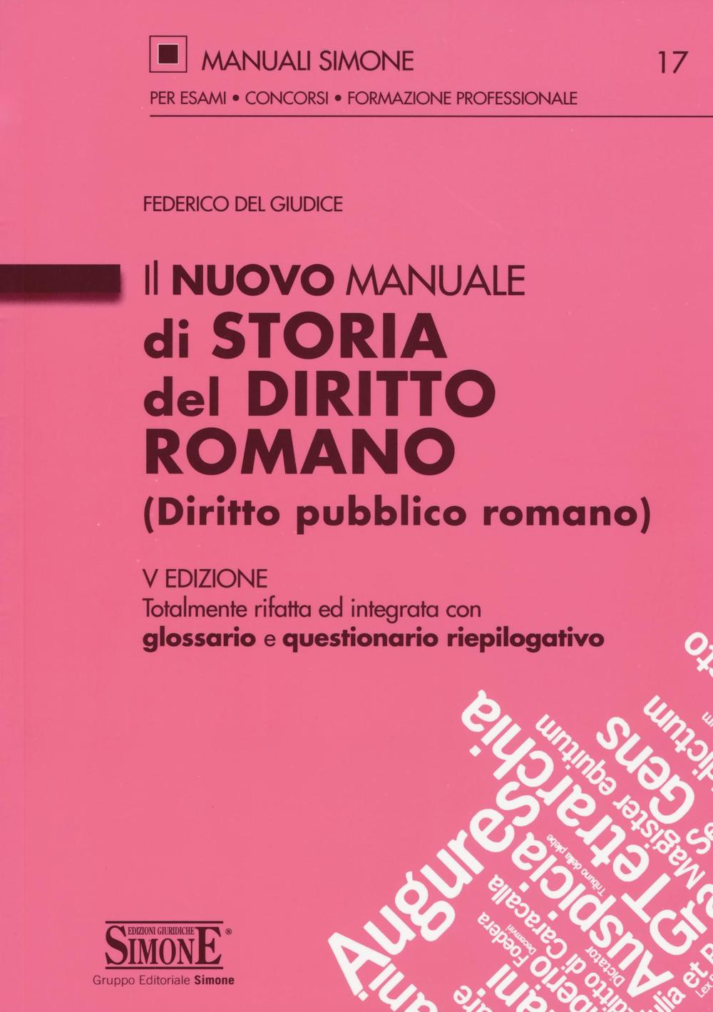 Image of Il nuovo manuale di storia del diritto romano (diritto pubblico romano)