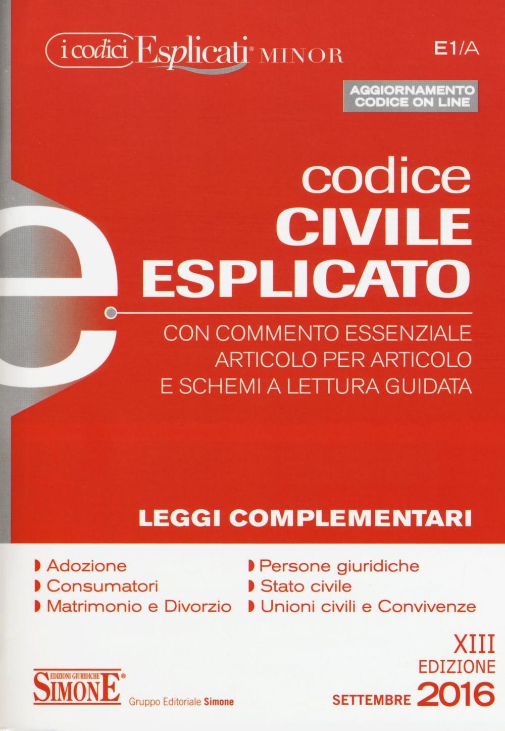 Codice Civile Esplicato. Con Commento Essenziale Articolo Per Articolo ...