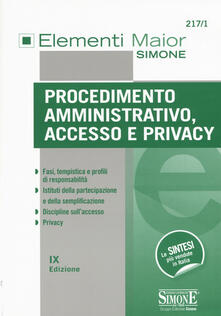 Procedimento amministrativo, accesso e privacy.pdf