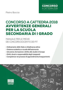 Concorso a cattedra 2018. Avvertenze generali per la scuola secondaria di I grado. Manuale per le prove dei concorsi docenti e dei FIT.pdf